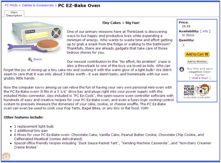 ThinkGeek Oven Site